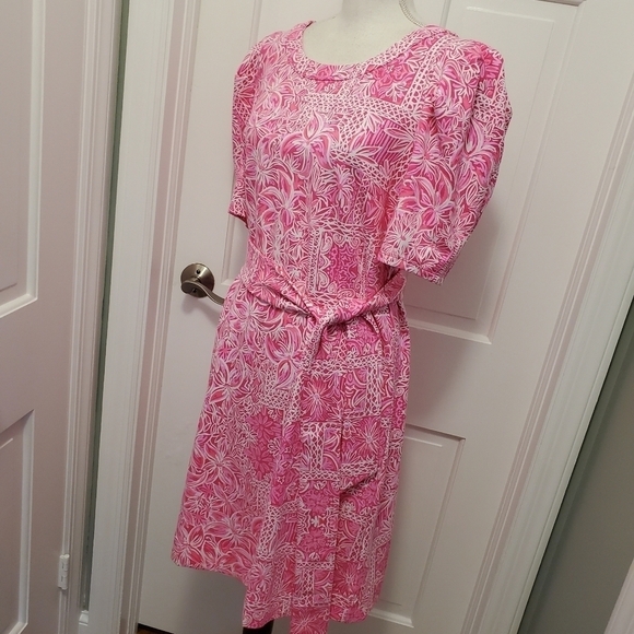NWT Lilly Pulitzer Harriet "Pinata Pink New Blooms" Pattern Large Ret. $158 - Picture 6 of 13
